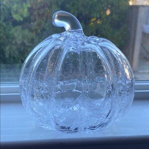 Clear Glass Pumpkin Decor